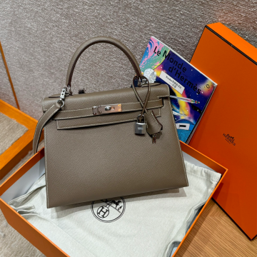 올수공 에르메스 켈리 28 ck18/Etoupe 엡송 가죽 실버 하드웨어