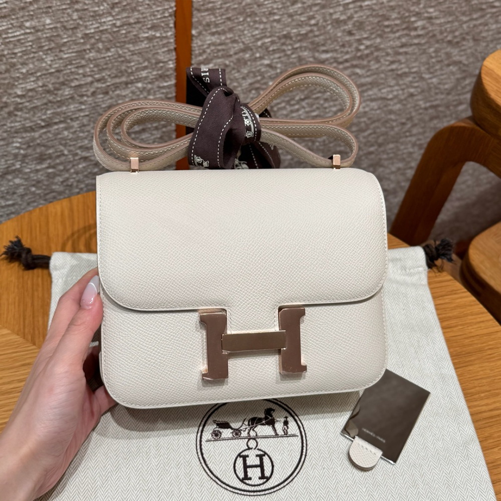 올수공 에르메스 콘스탄스 19 10/Craie 엡송 가죽 로즈골드 하드웨어