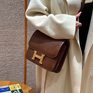 올수공 에르메스 콘스탄스 24 33/Miel 악어 터 가죽 골드 하드웨어