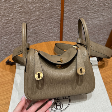 올수공 에르메스 린디 미니 8Q/Beige Marfa 클레망스 골드 하드웨어