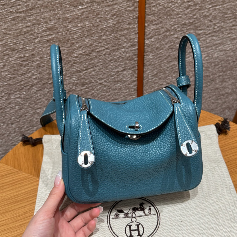 올수공 에르메스 린디 미니 75/Bleu Jean 클레망스 실버 하드웨어