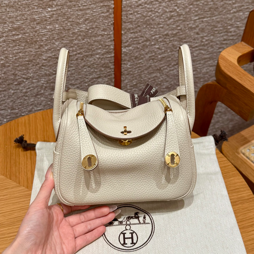 올수공 에르메스 린디 미니 10/Craie 클레망스 골드 하드웨어