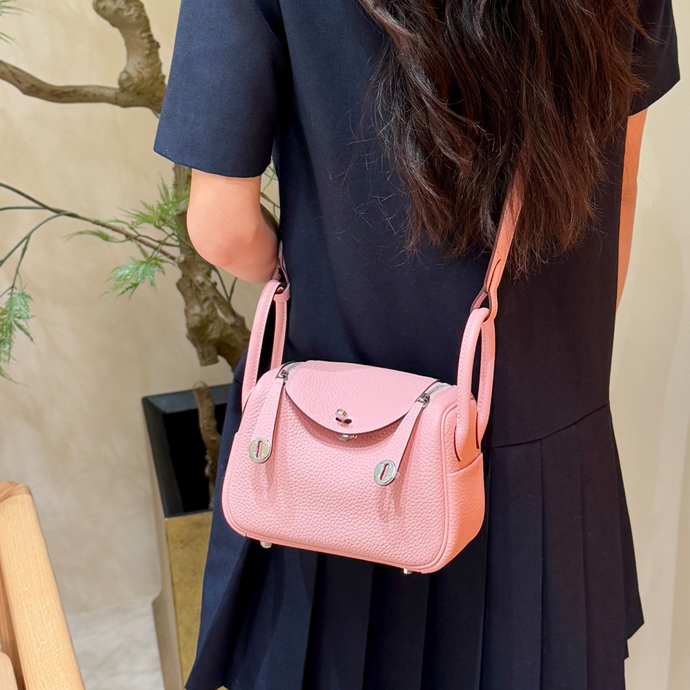 올수공 에르메스 린디 미니 3Q/Rose Sakura 클레망스 실버 하드웨어