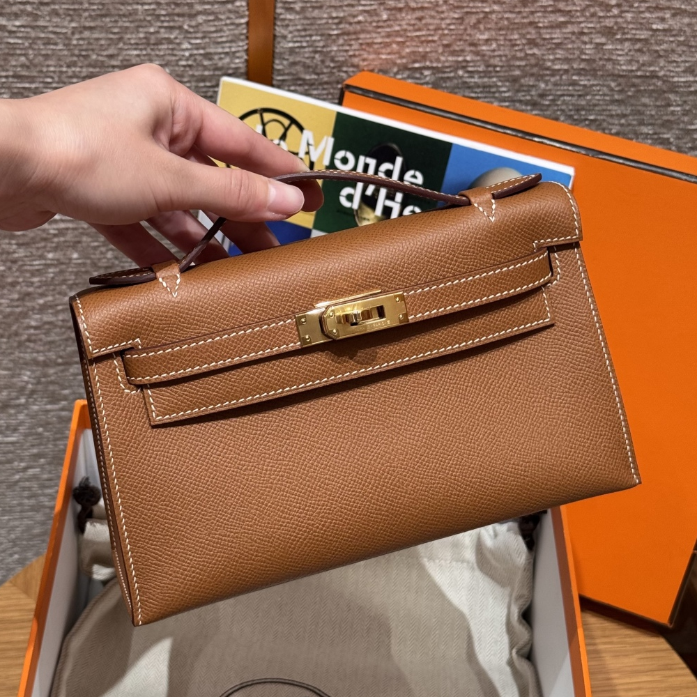 올수공 에르메스 미니 켈리 포쉐트 37/Gold 엡송 가죽 골드 하드웨어