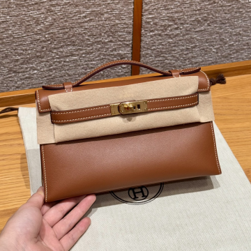 올수공 에르메스 미니 켈리 포쉐트 37/Gold 스위프트 가죽 골드 하드웨어