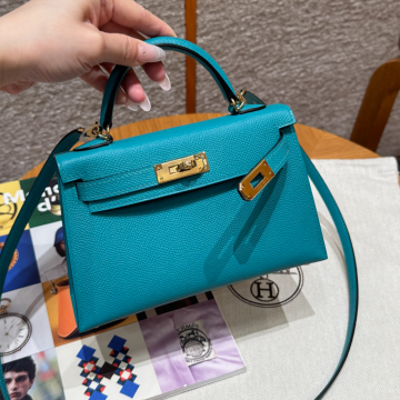 올수공 에르메스 미니 켈리 Z6/Malachite 엡송 가죽 골드 하드웨어