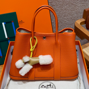 올수공 에르메스 가든파티 30 93/Orange vache 실버 하드웨어