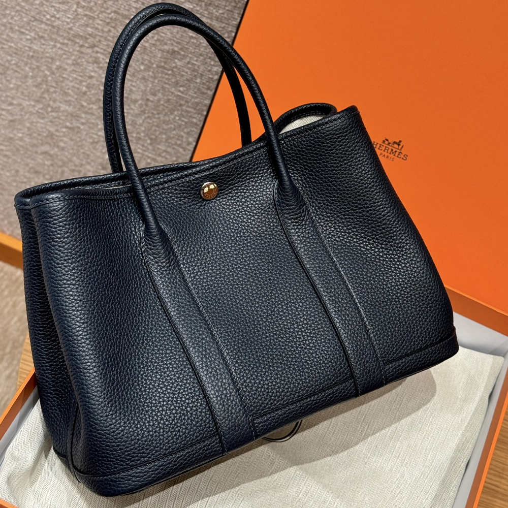 올수공 에르메스 가든파티 30 76/Blue indigo vache 실버 하드웨어