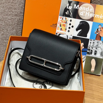 올수공 에르메스 롤리스 18 Noir 에버컬러 가죽 실버 하드웨어