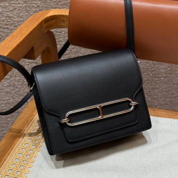 올수공 에르메스 롤리스 18 Noir 에버컬러 가죽 실버 하드웨어