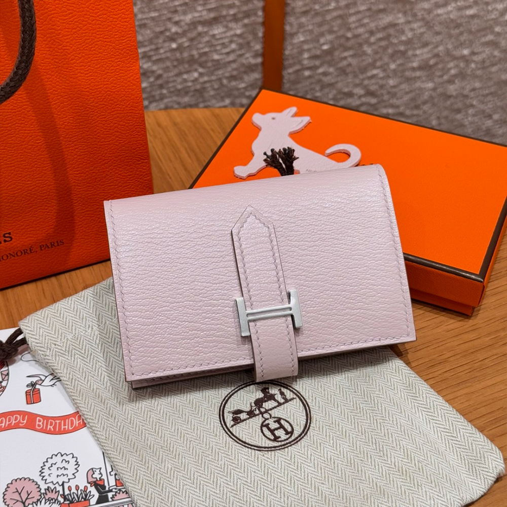 올수공 에르메스 베안 반지갑 Mauve 체브르 실버 하드웨어