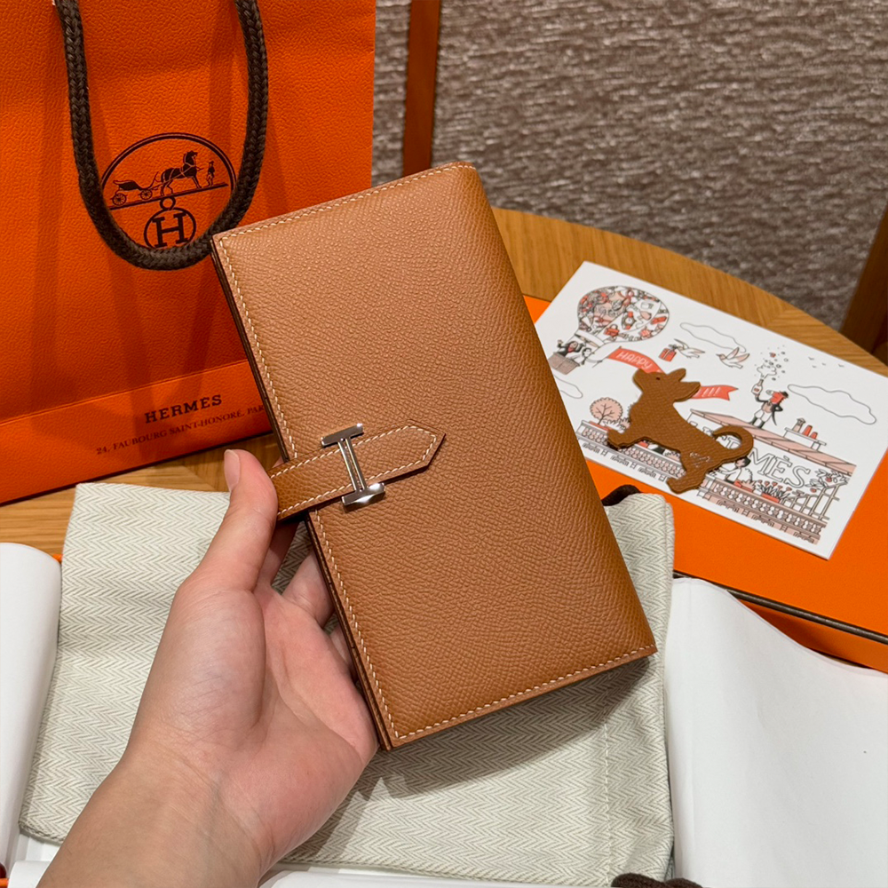 올수공 에르메스 베안 장지갑 37/Gold 엡송 실버 하드웨어