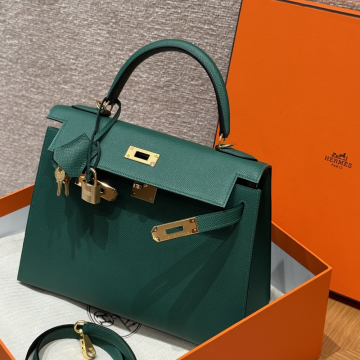 올수공 에르메스 켈리 28 z6/Makachite 엡송 가죽 골드 하드웨어