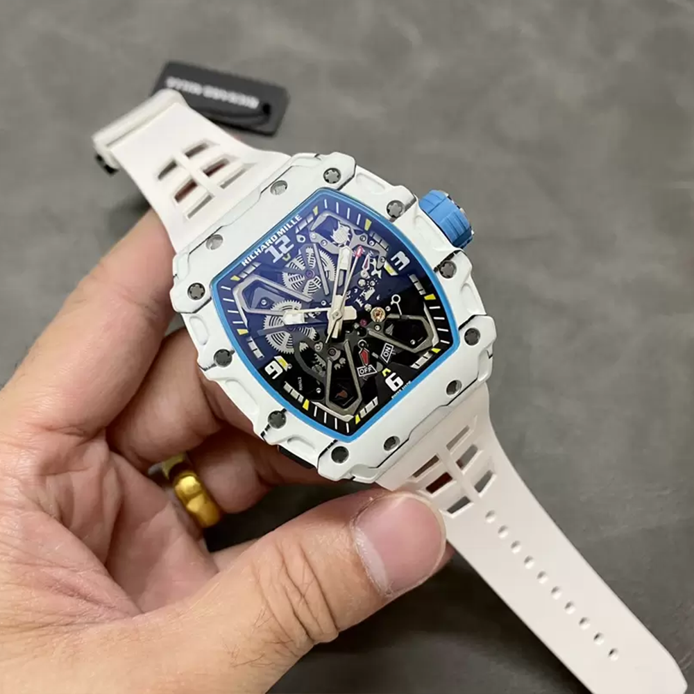 Z공장 리차드밀 라파엘 나달 화이트 카본 케이스 화이트 러버밴드 RM35-03