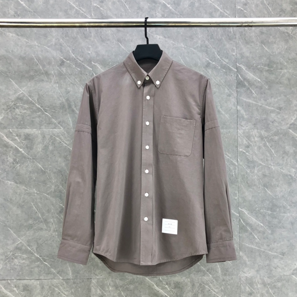 톰브라운 스트레이트 핏 셔츠 살구