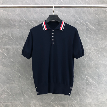톰브라운 RWB 스트라이프 폴로 셔츠 네이비