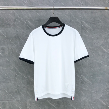 톰브라운 울 저지 링거 티셔츠 화이트