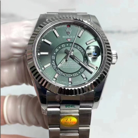 ZF공장 롤렉스 스카이드웰러 그린 다이얼 스틸 40mm 336934