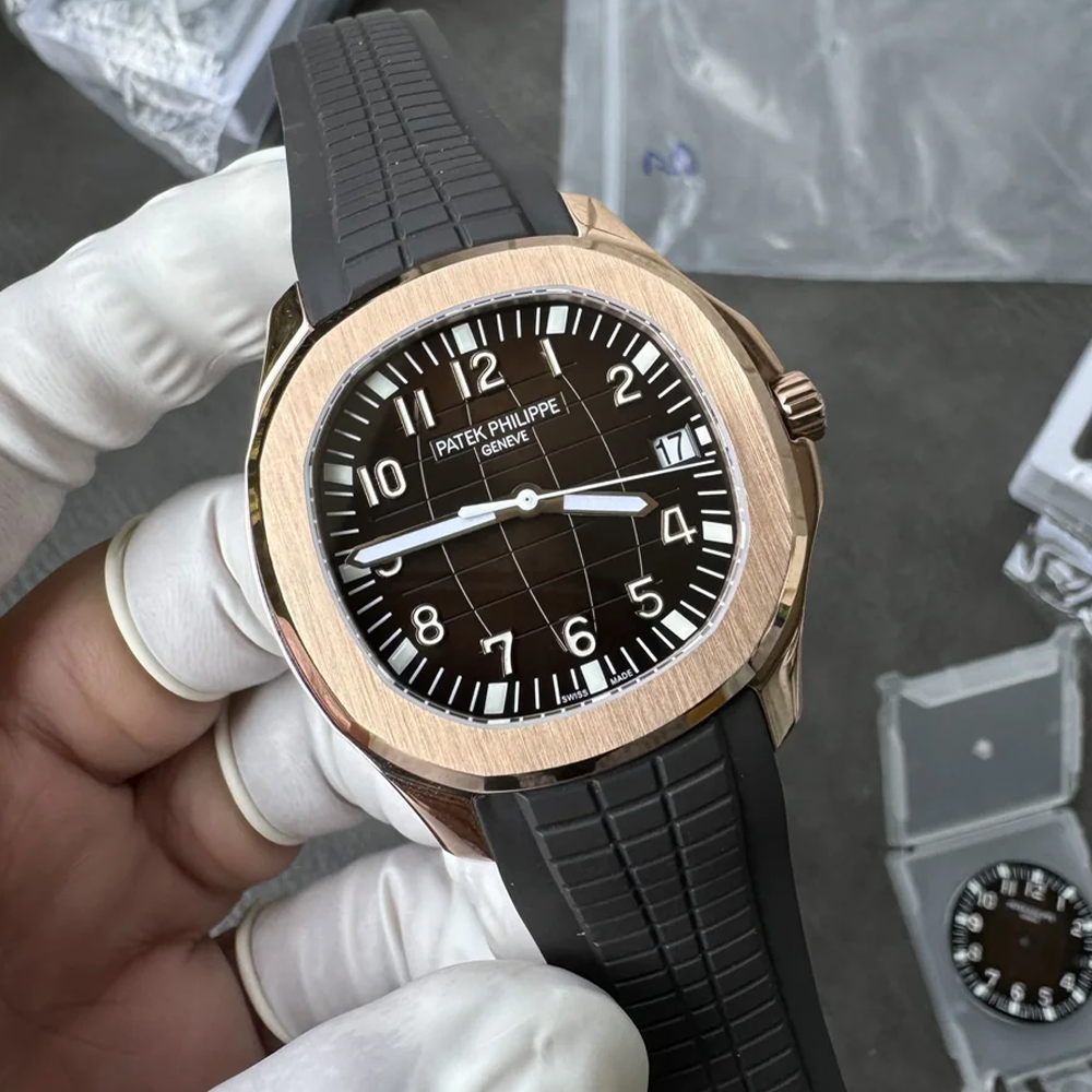 커스텀 텅스텐 파텍필립 아쿠아넛 브라운 다이얼 로즈골드 금통 5167