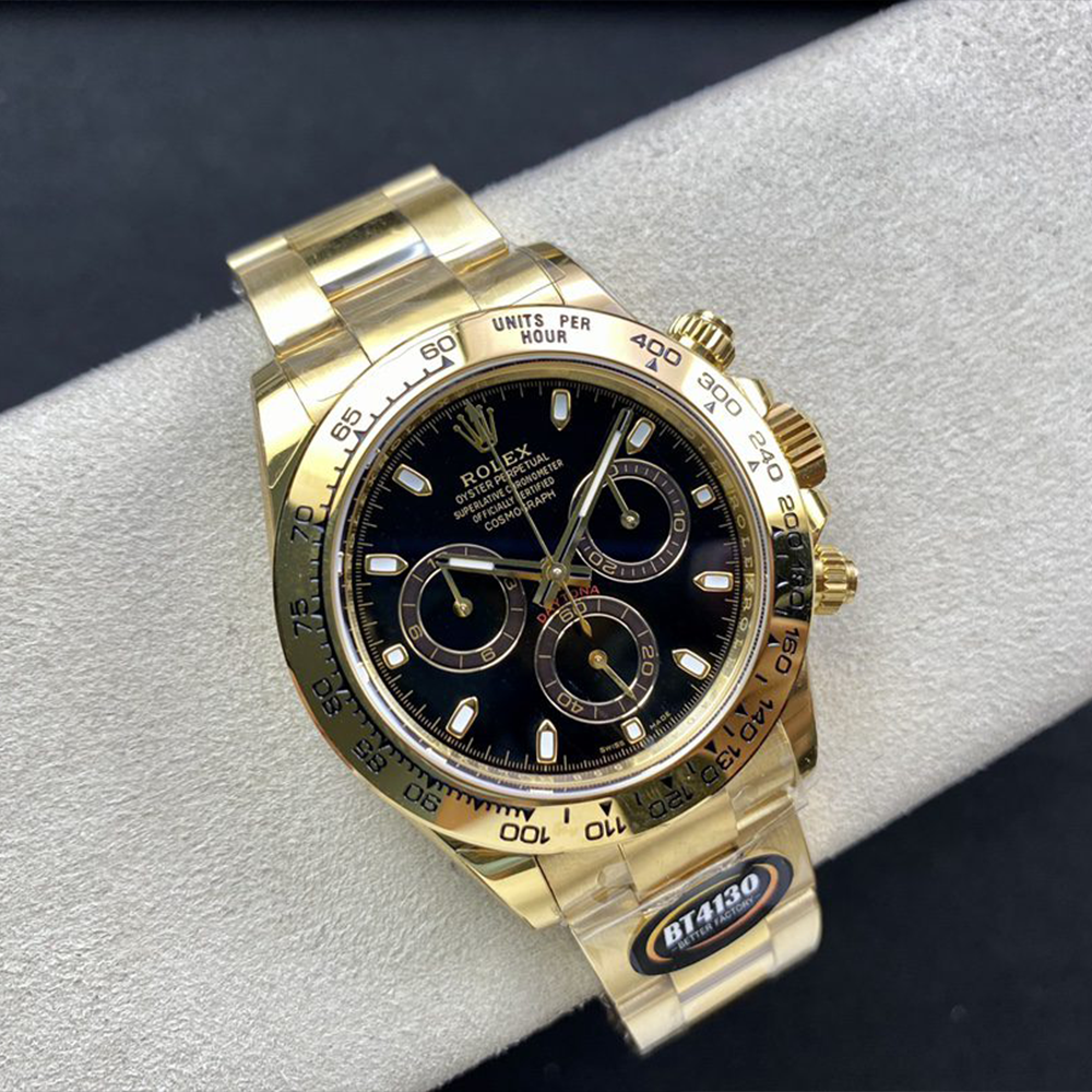 BT공장 롤렉스 데이토나 블랙 다이얼 옐로우 골드 금통 40mm 116508