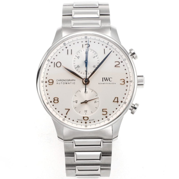 V6S공장 IWC 포르투기저 크로노그래프 실버 다이얼 스틸 IW371605