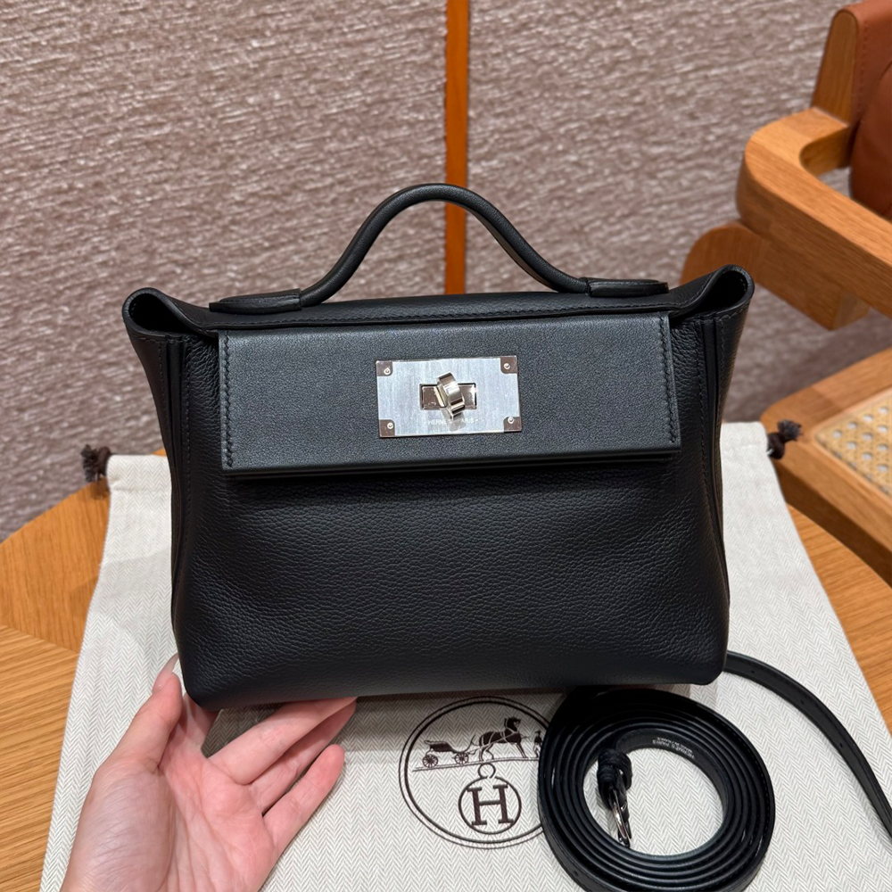 올수공 에르메스 켈리 2424 백 미니 noir 에버컬러 실버 하드웨어