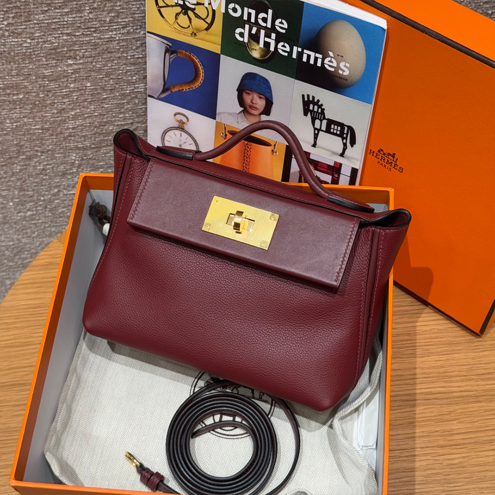 올수공 에르메스 켈리 2424 백 미니 Rouge H 에버컬러 골드 하드웨어