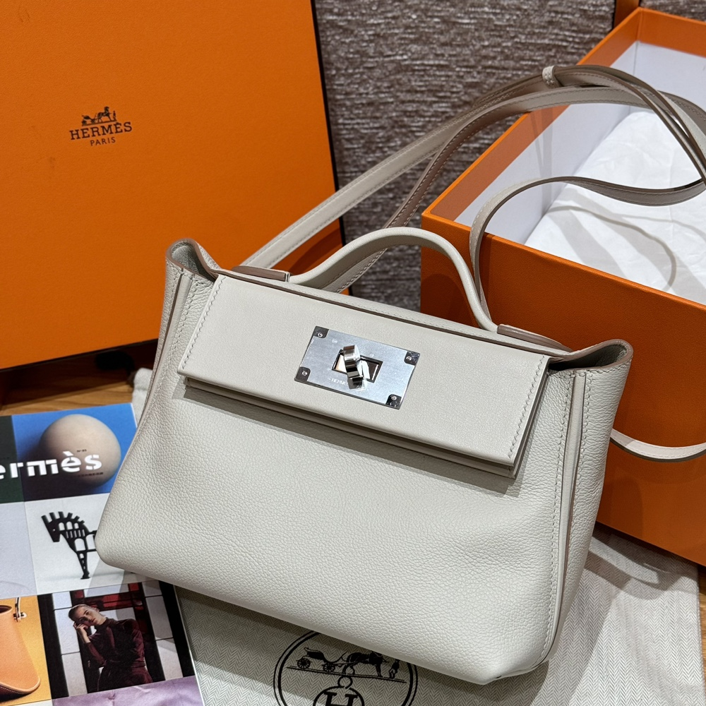 올수공 에르메스 켈리 2424 백 미니 Beton 에버컬러 실버 하드웨어