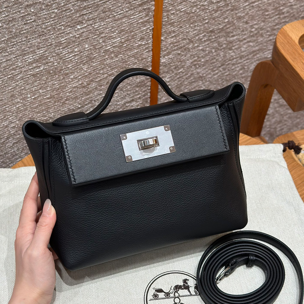 올수공 에르메스 켈리 2424 백 미니 noir 스위프트 실버 하드웨어