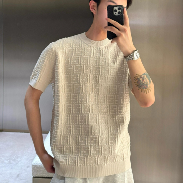 펜디 아이보리 코튼 블랜드 반팔 아이보리