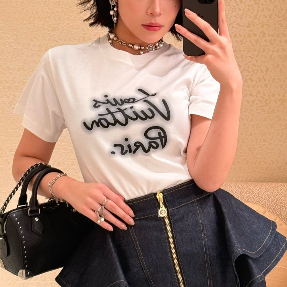 루이비통 글로우 시그니처 티셔츠 화이트