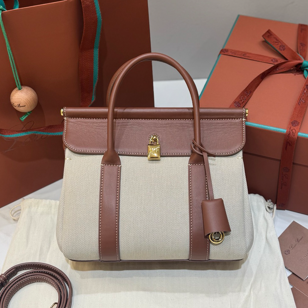 로로피아나 룸 백 L25 캔버스/브라운