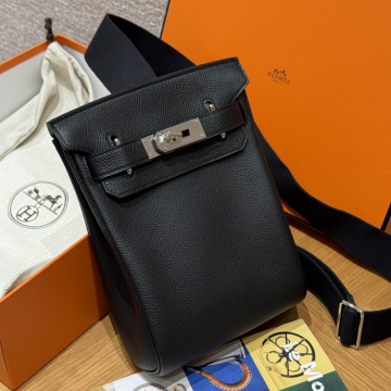 올수공 에르메스 핵아도 noir 토고 가죽 실버 하드웨어