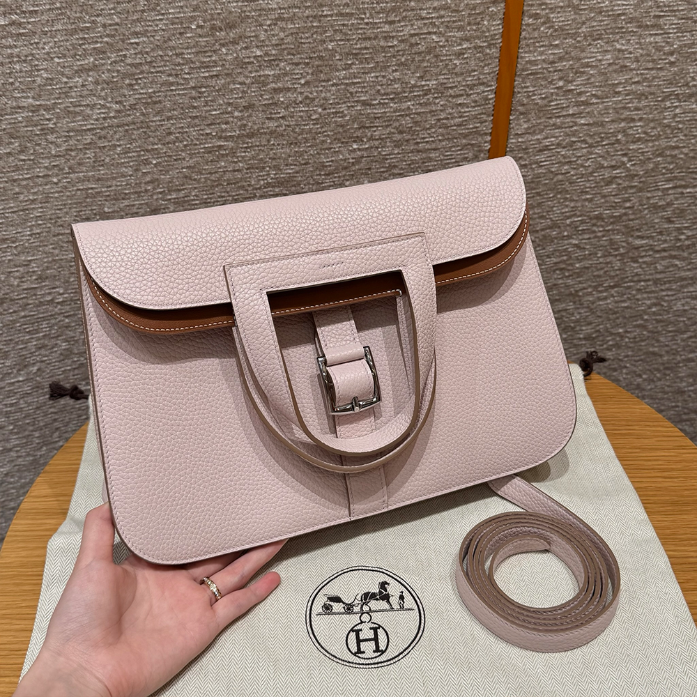 올수공 에르메스 할잔 31 백 Mauve pale & gold 클레망스 & 실버 하드웨어