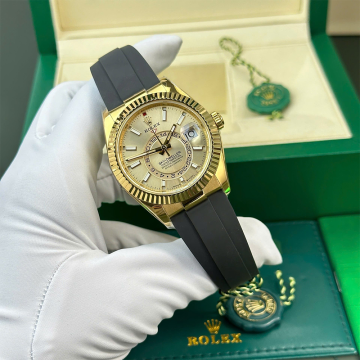ZF공장 롤렉스 스카이드 웰러 샴폐인 다이얼 옐로우 골드 금통 42mm