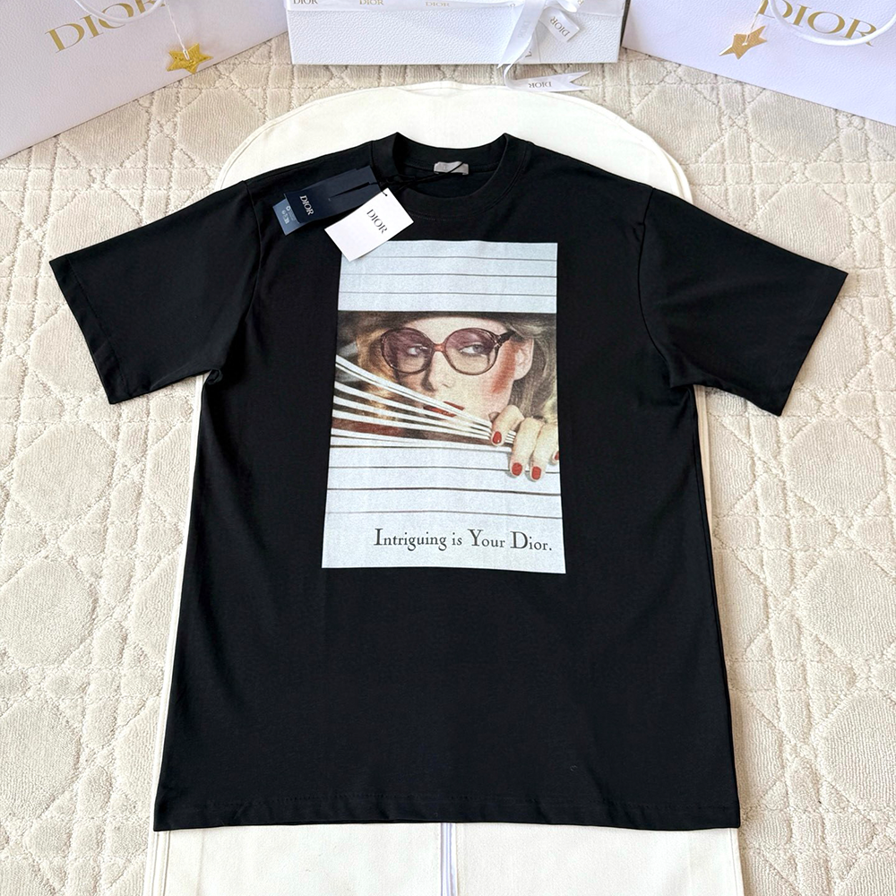 디올 헤리티지 프린트 티셔츠 블랙