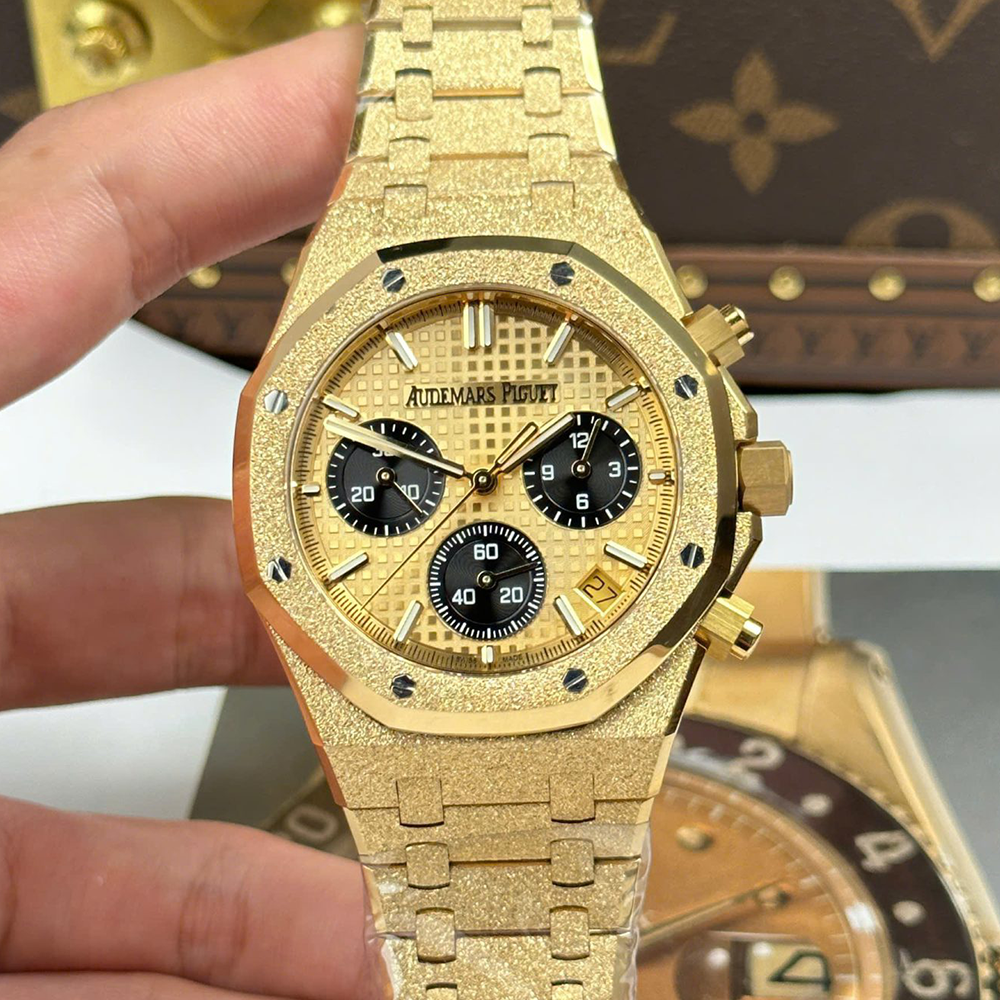 APS공장 오데마피게 로얄오크 크로노그래프 옐로우 다이얼 옐로우 프로스트 골드 금통 41mm 26240