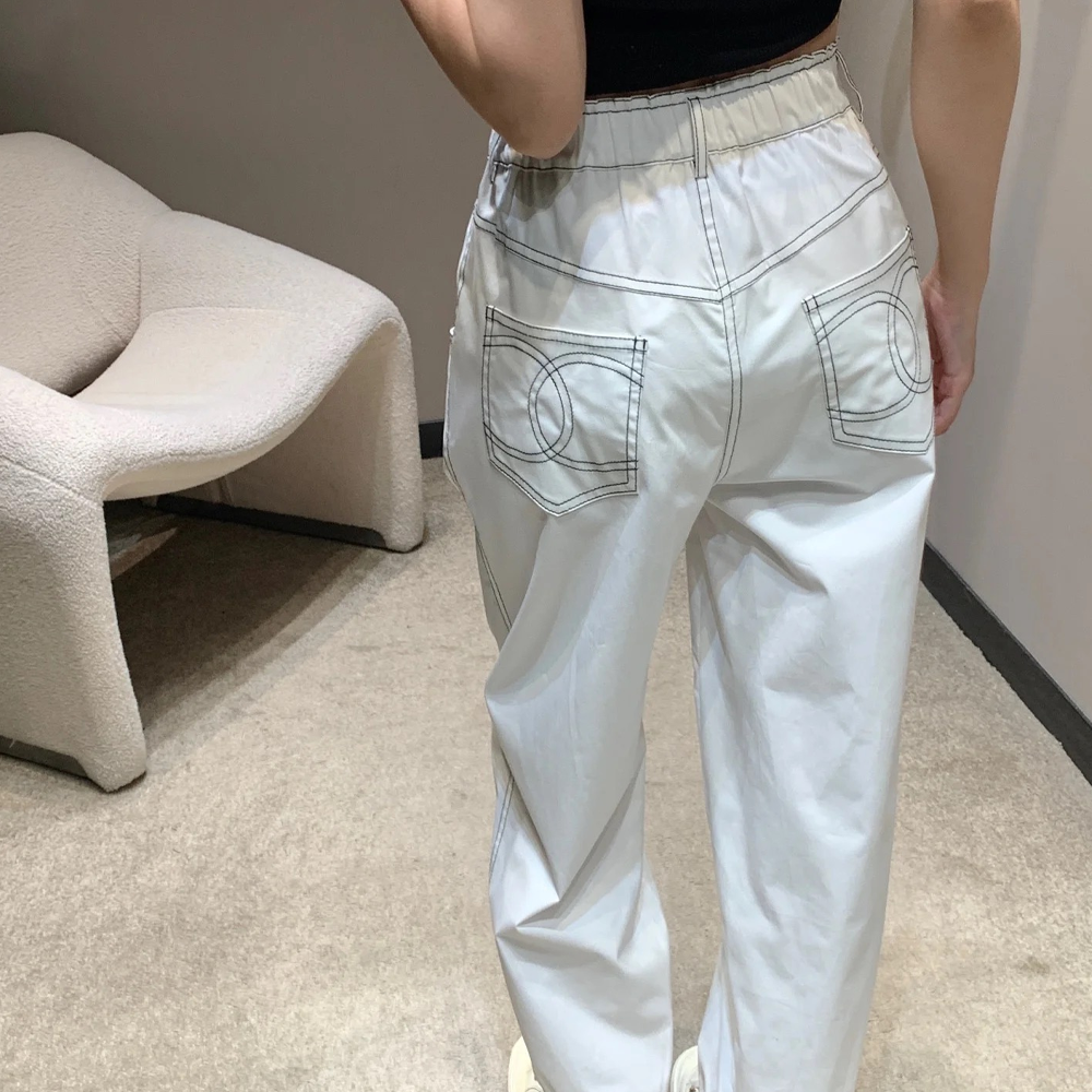 최고퀄 샤넬 심플 화이트 스트링 팬츠