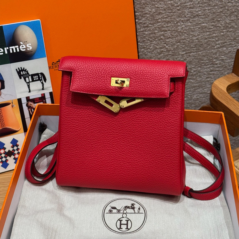 올수공 에르메스 켈리 아도 PM Rouge casaque 클레망스 가죽 골드 하드웨어