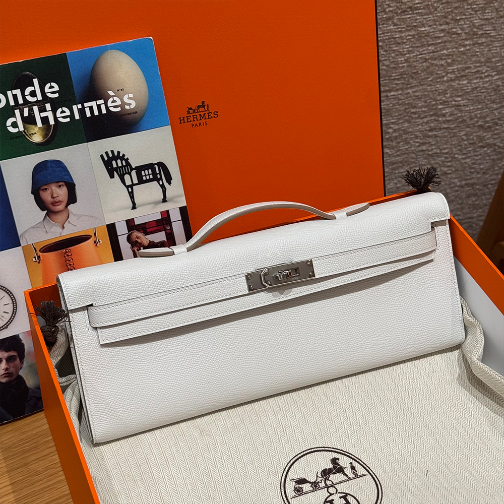 올수공 에르메스 켈리 컷 Girs pale 엡송 가죽 실버 하드웨어