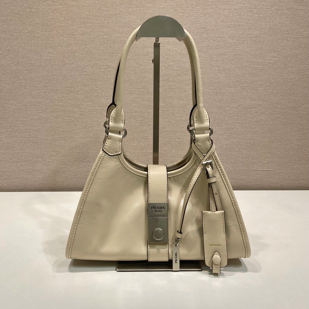 최고퀄 프라다 스몰 가죽 토트백 베이지 1BG580