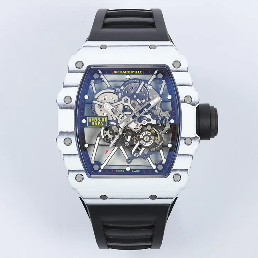 ZF공장 리차드밀 라파엘 나달 RM35-01 화이트 카본 케이스 / 블랙 러버밴드