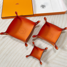 최고퀄 에르메스 가죽 수납 트레이 3종 세트 오렌지